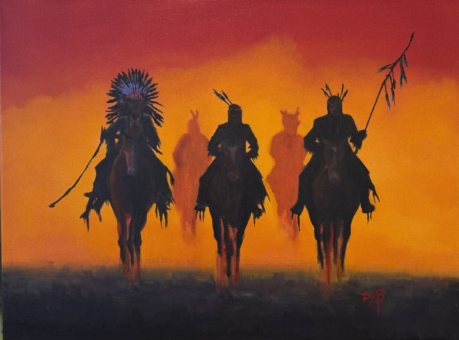 Warrior Ride, artwork #2639, 18 × 24